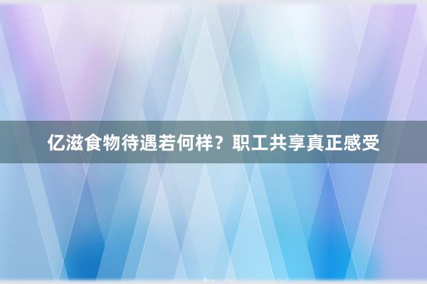 亿滋食物待遇若何样？职工共享真正感受
